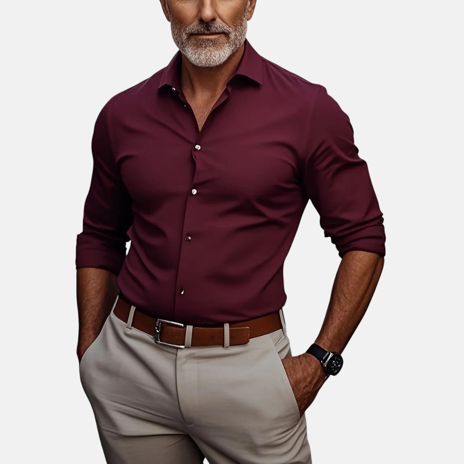 Gizmo™ | Herren Slim Fit Business Hemd mit Knitterfrei