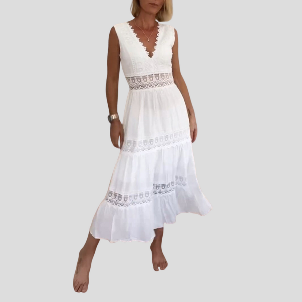 Sora™ – Ärmelloses Boho-Midikleid mit Spitzendetails