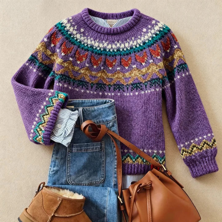 Solva™ - Eleganter Vintage Strickpullover