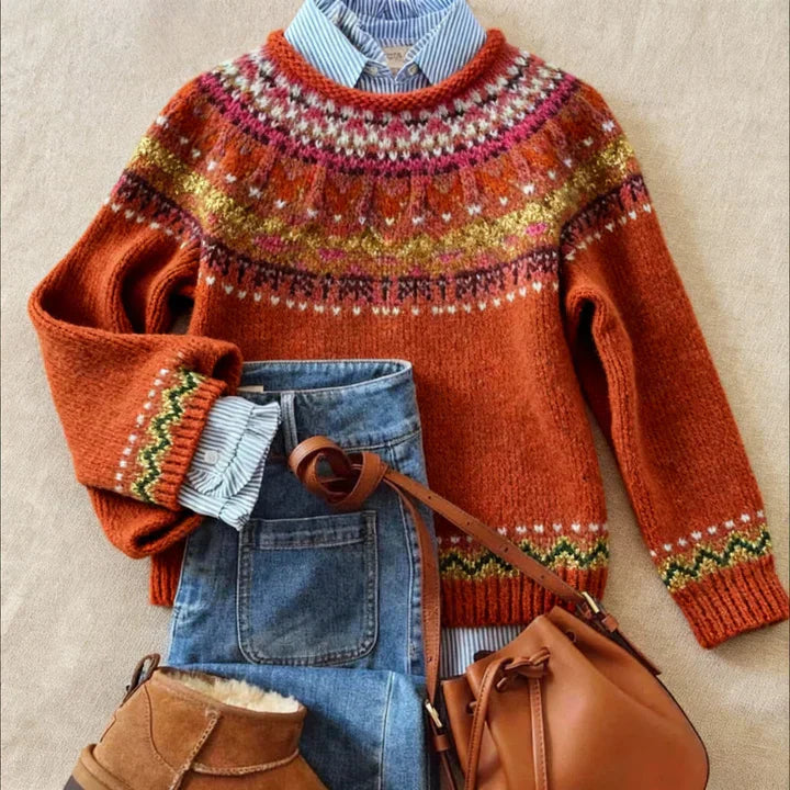 Simona™ - Eleganter Vintage Strickpullover