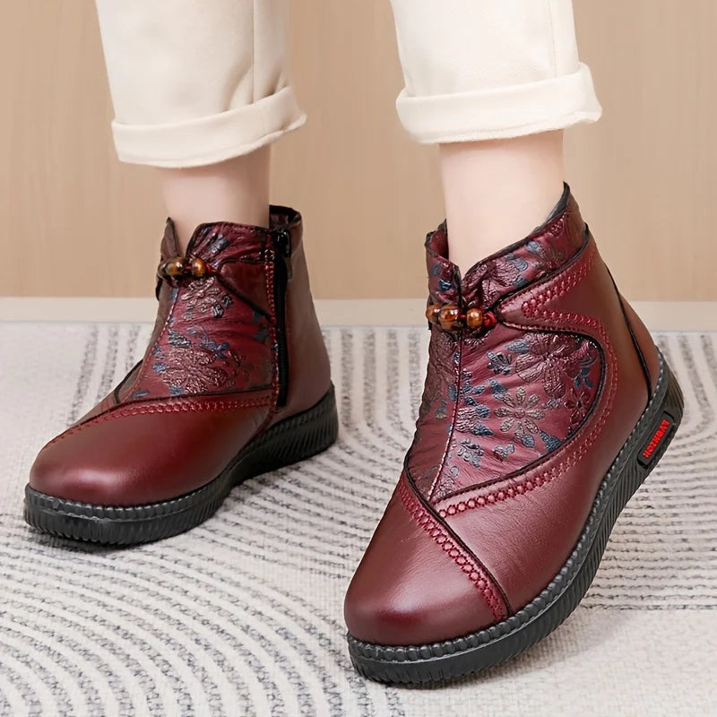 Bianca™ - Vintage-Stiefeletten mit Blumenmuster