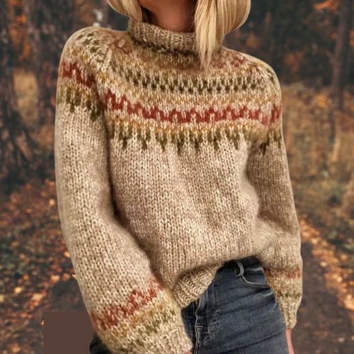 Maud – Strickpullover mit Muster am Hals