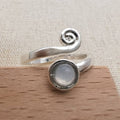 Vintage-Spiralring mit Mondstein