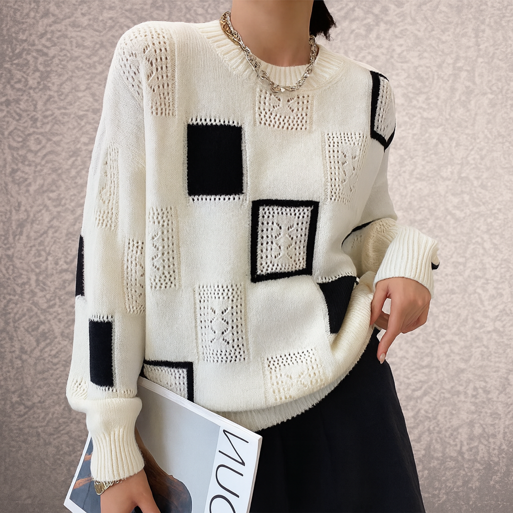 Geometrischer Pullover – Künstlerischer Stil mit müheloser Raffinesse