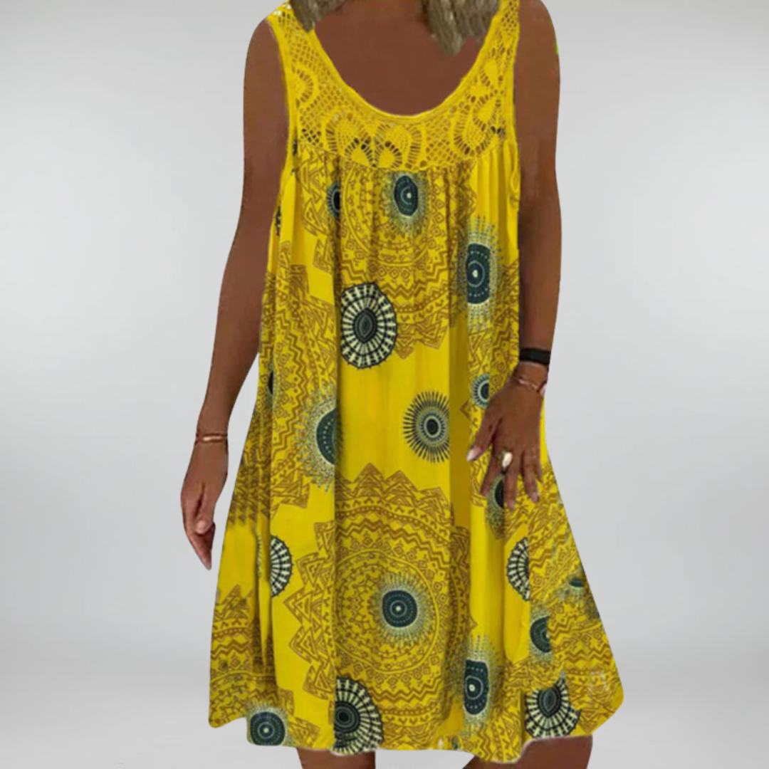 Breezia™ – Sommerliches Ärmelloses Kleid mit Print und Spitzendetails für Damen