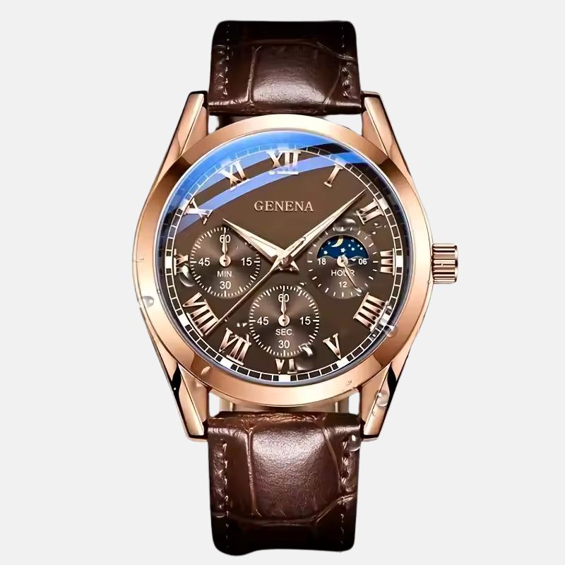 Klassische Herrenarmbanduhr mit römischem Ziffernblatt