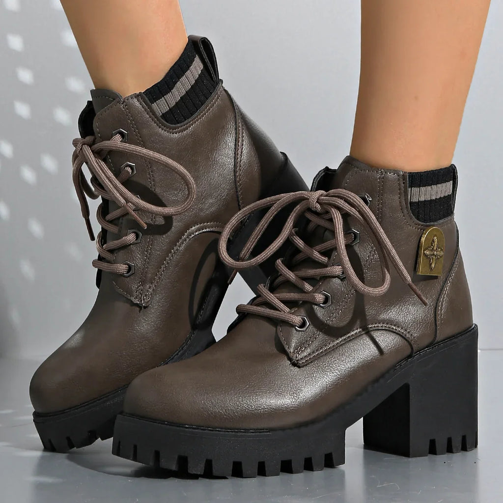 Boots For Women | Platform Lug Sole Lace-Up
