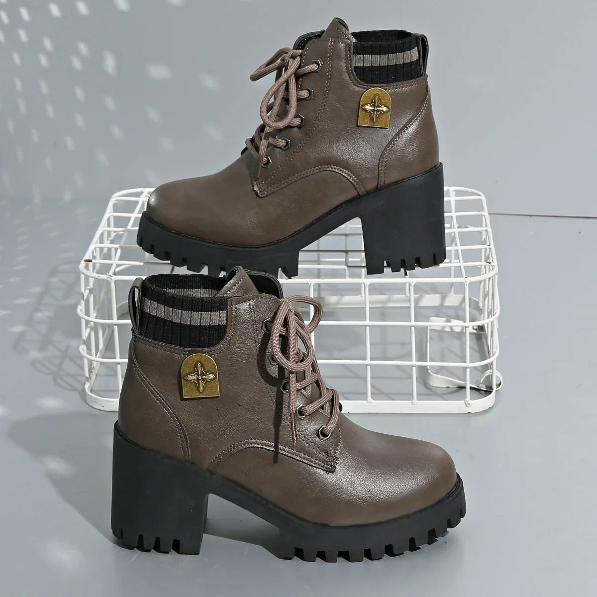Boots For Women | Platform Lug Sole Lace-Up