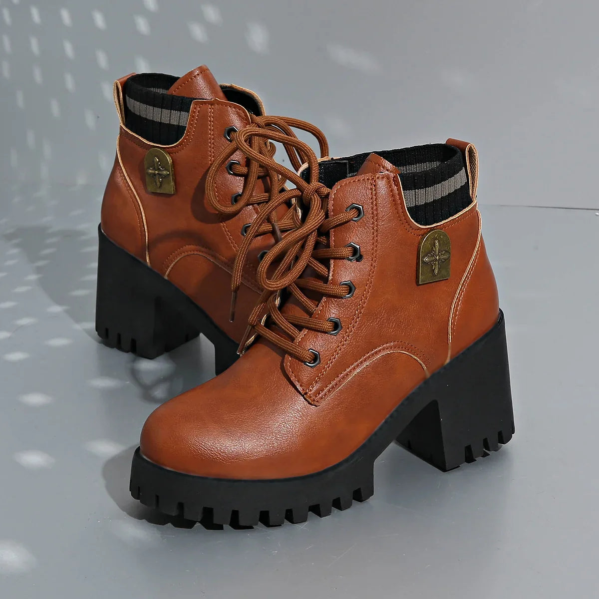 Boots For Women | Platform Lug Sole Lace-Up