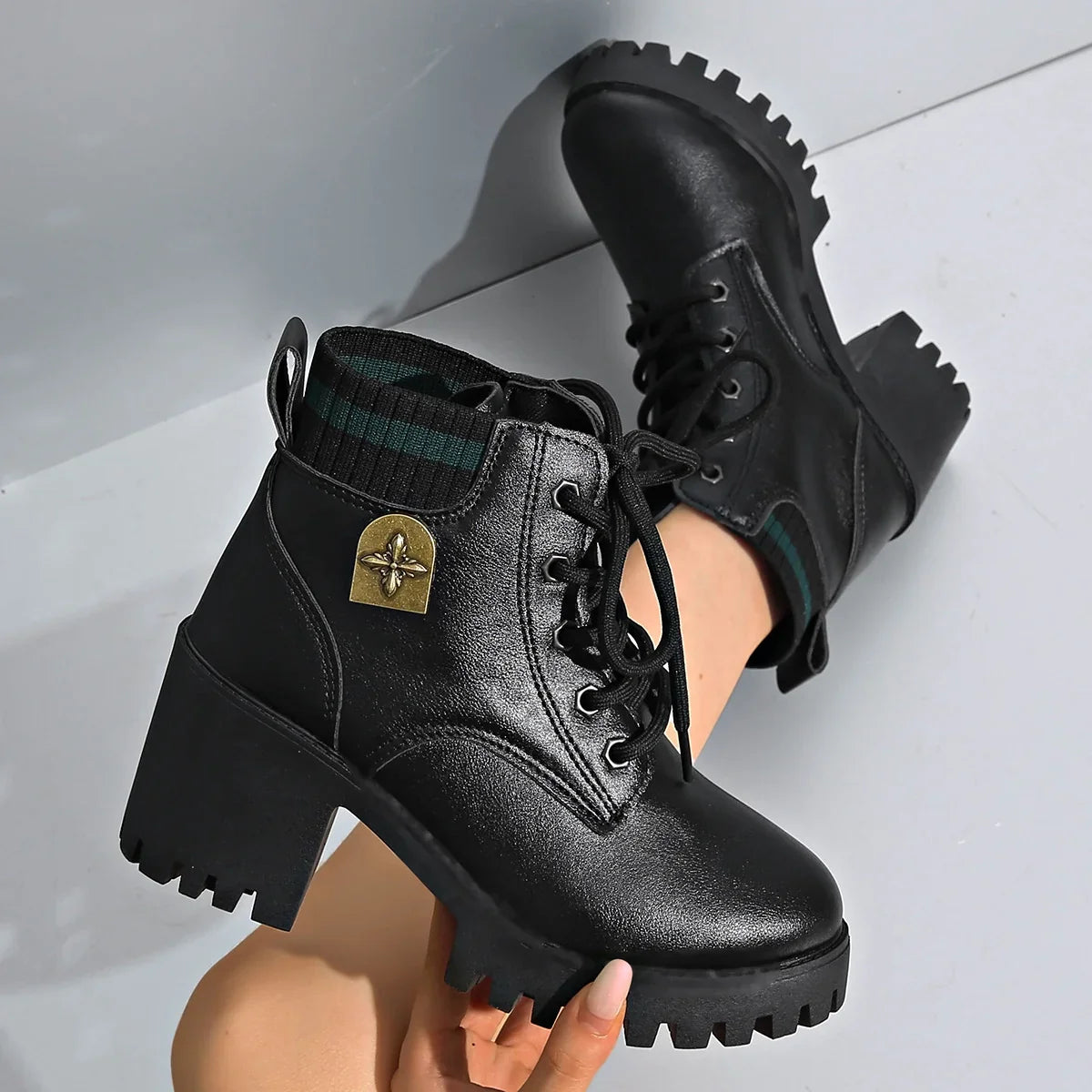 Boots For Women | Platform Lug Sole Lace-Up