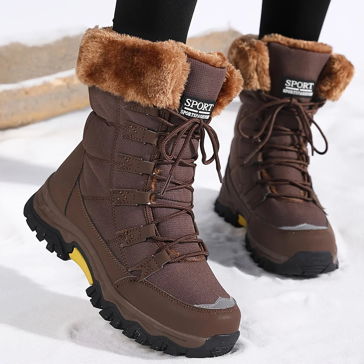 Boots For Women | Snow Lace-Up Faux Fur