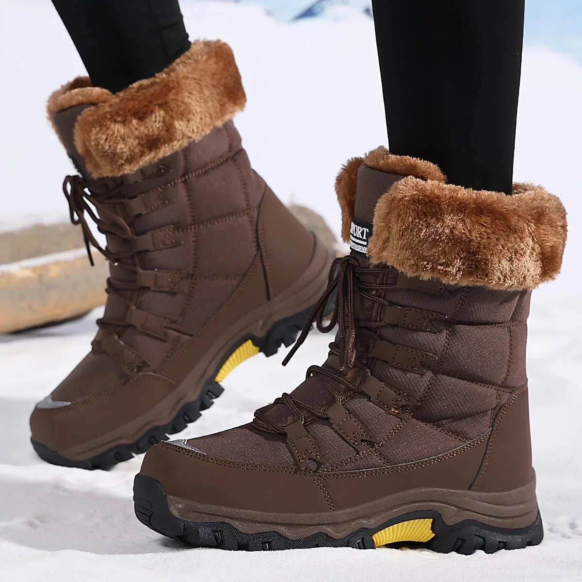 Boots For Women | Snow Lace-Up Faux Fur