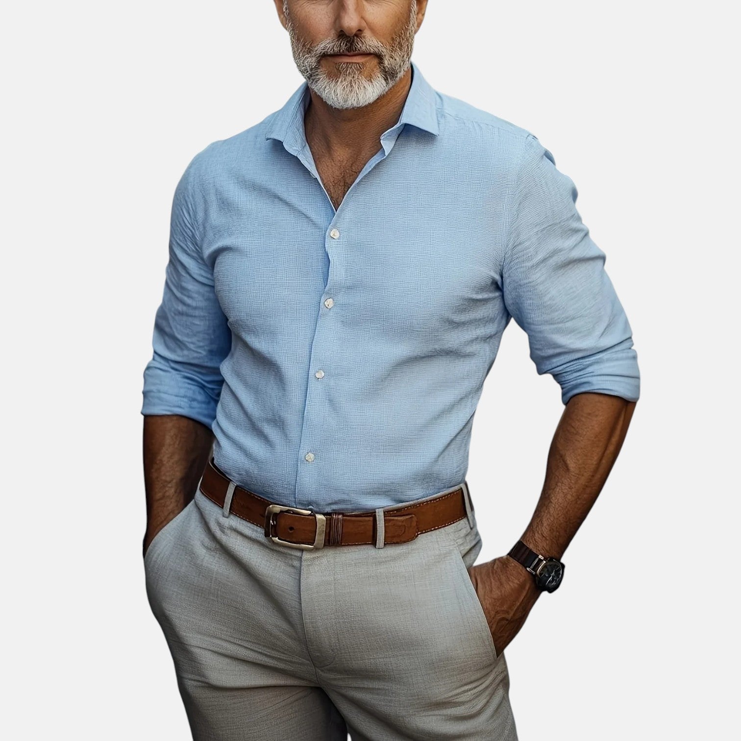 Gizmo™ | Herren Slim Fit Business Hemd mit Knitterfrei