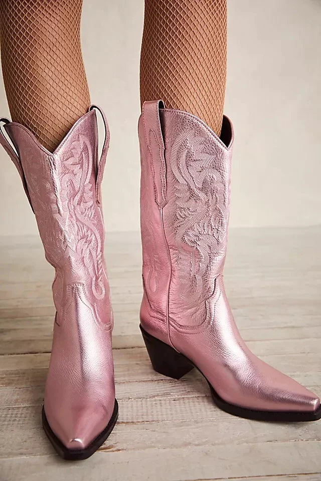 Claire | Women's Block Heel Pointed Toe Western Boots