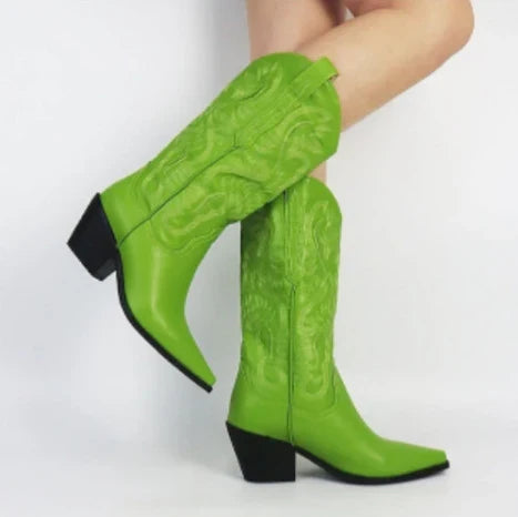 Claire | Women's Block Heel Pointed Toe Western Boots