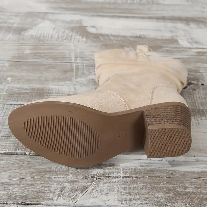 Hannah | Women's Block Heel Western Cowboy Ankle Boots with Tassel and Braided Accent