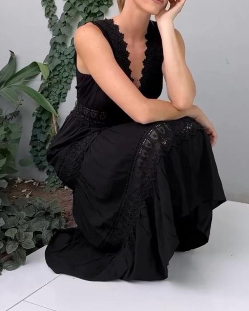 Sora™ – Ärmelloses Boho-Midikleid mit Spitzendetails