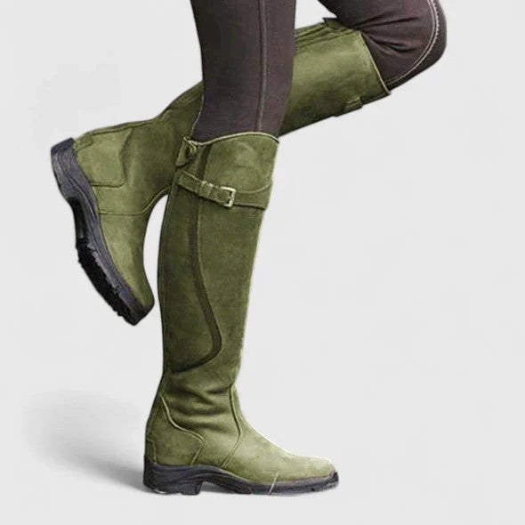 Joyce | Women's Orthopedic Knee High Riding Boots with Buckle Strap