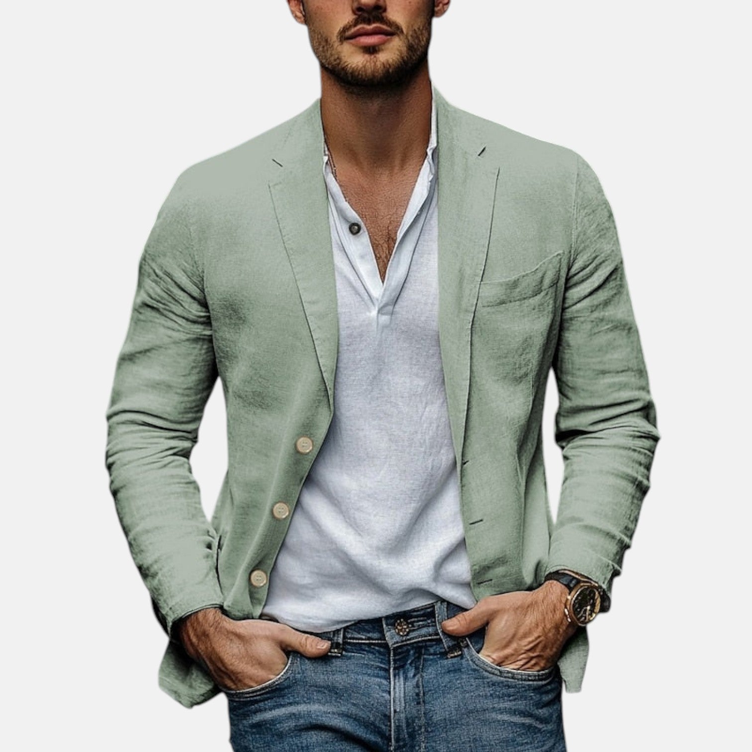 Lorenzio™ | Eleganter Sommerblazer aus leichtem Leinen