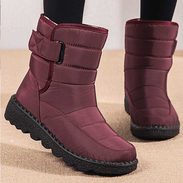 Waterproof Boots For Women | Quilted Ankle Buckle Chunky Sole