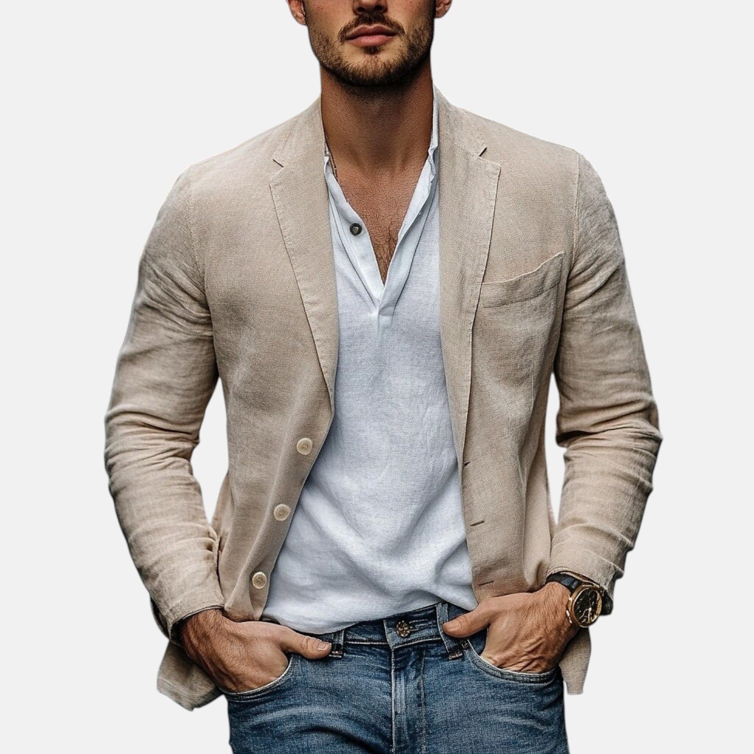 Lorenzio™ | Eleganter Sommerblazer aus leichtem Leinen